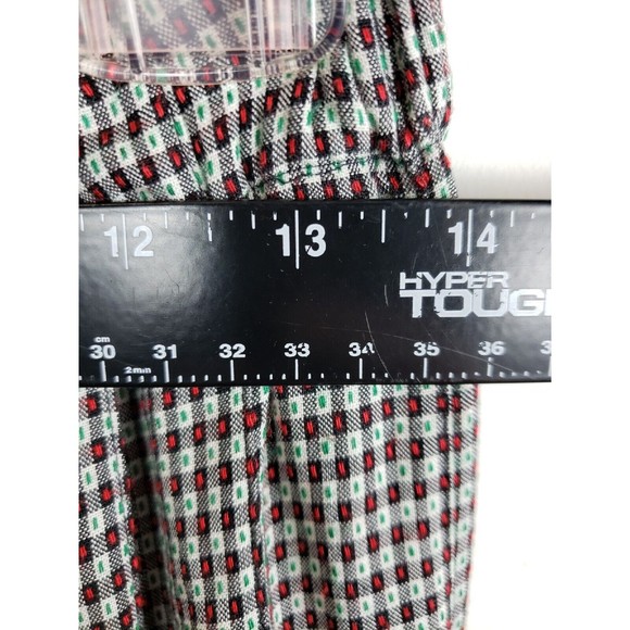 MARISA CHRISTINA WOMEN'S sz large red green checks Pleated Midi Skirt elastic - Picture 6 of 8